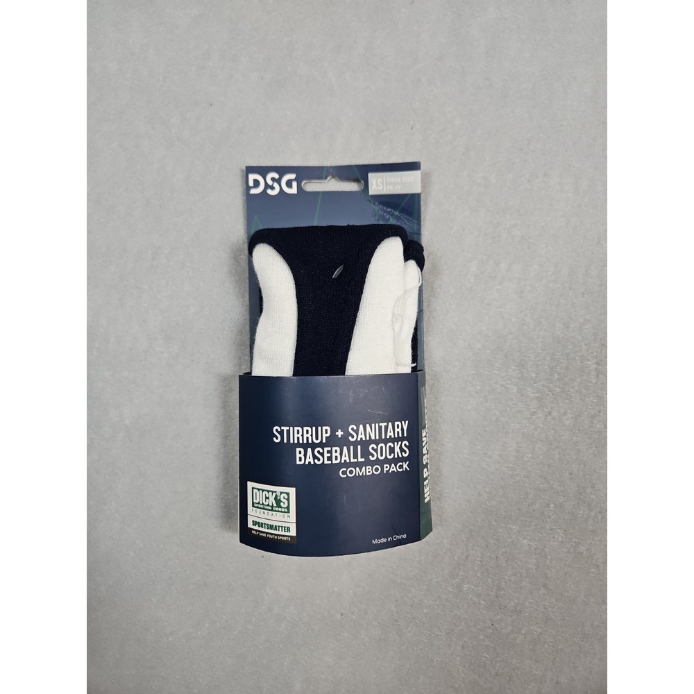 DSG Kids Dark‎ Blue Stirrup & Sanitary Baseball Socks Size 9K - 1Y (XS) - New